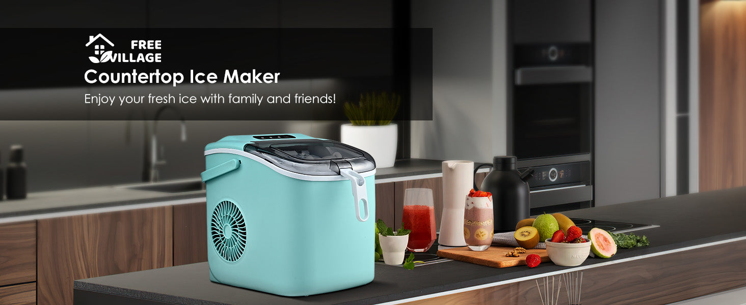 Portable Ice Maker with Handle Z5822H - Kismile Green