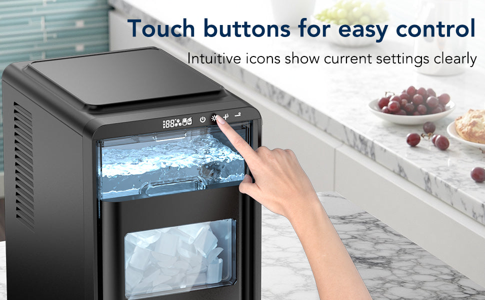 Crescent Ice Makers Countertop with Self-Cleaning 26Lbs/Day 16pcs in 12mins