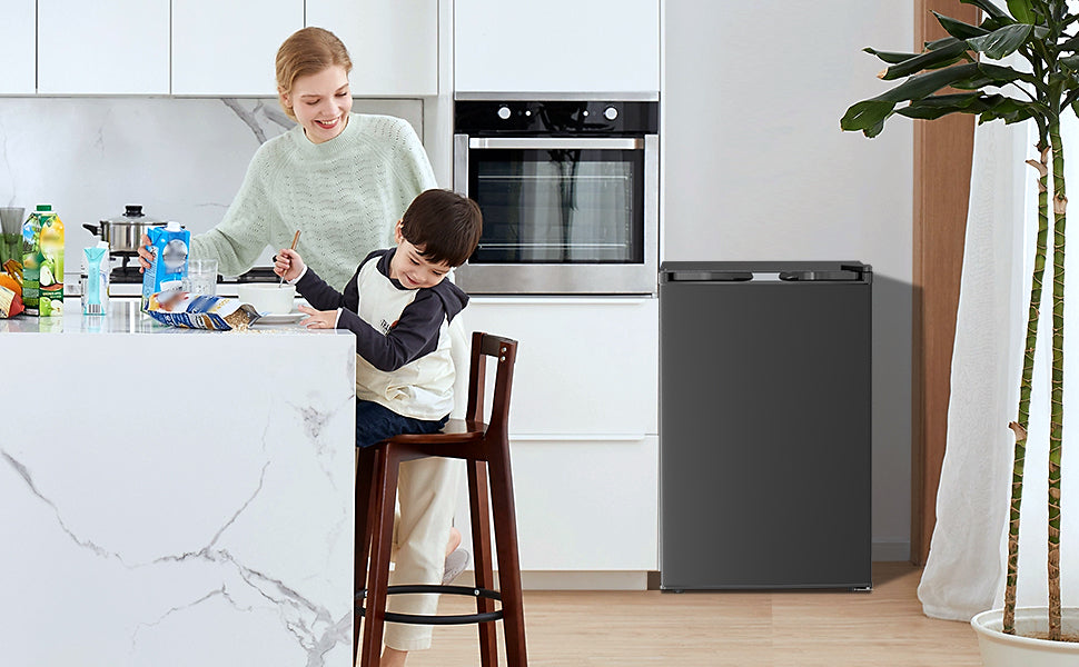 4.4 Cu.ft Mini Fridge with Single Reversible Door and Adjustable Thermostat Removable Shelve
