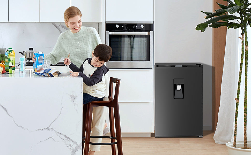 4.4 Cu.Ft Mini Fridge with Water Dispenser and Adjustable Temperature Settings