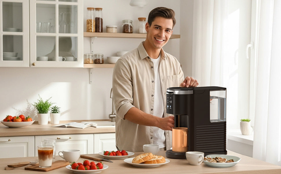 Single Serve Coffee Maker K Cup 2 in 1 Coffee Machine with Ground Coffee and Pods Coffee