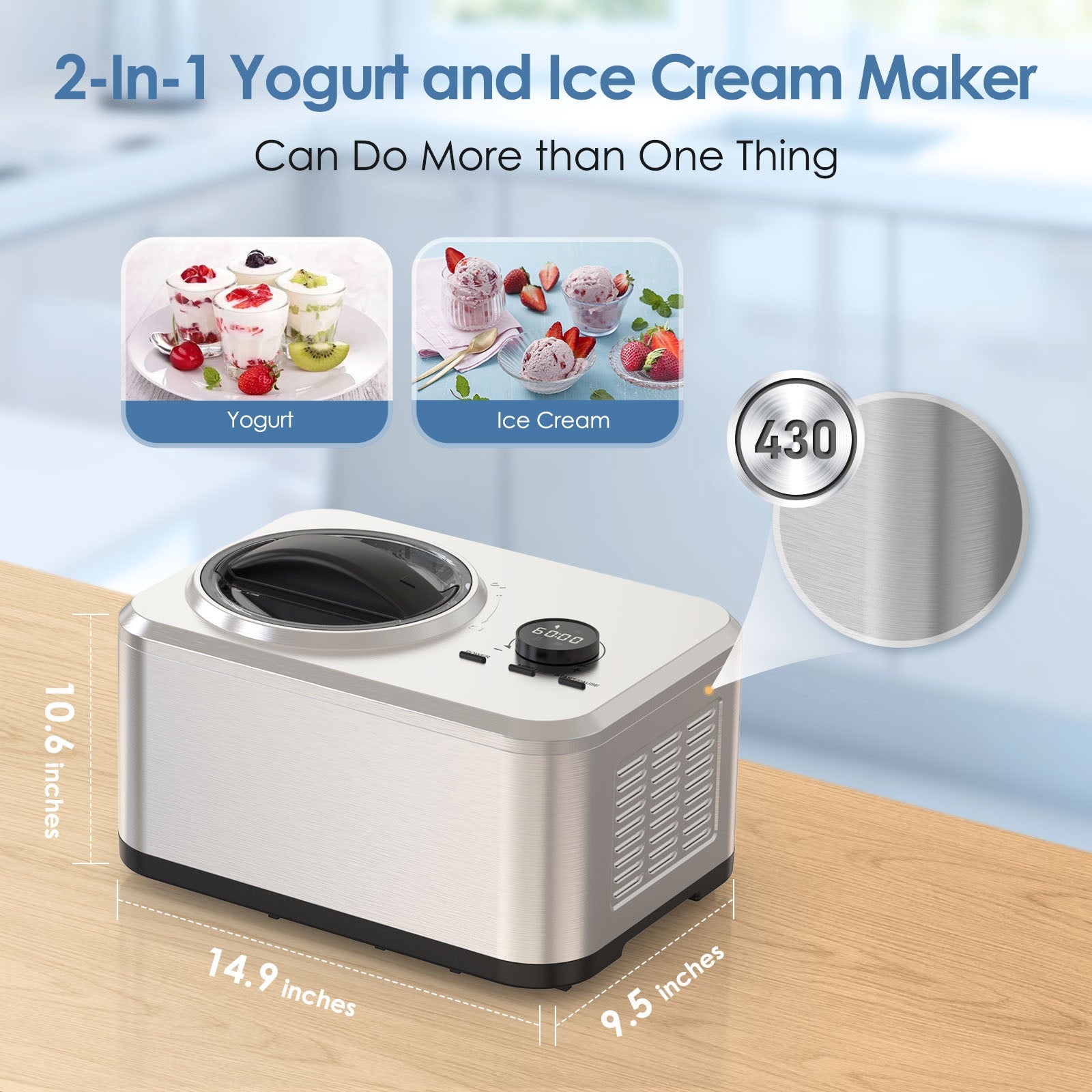 0.8L Ice Cream Maker with Compressor IC3908