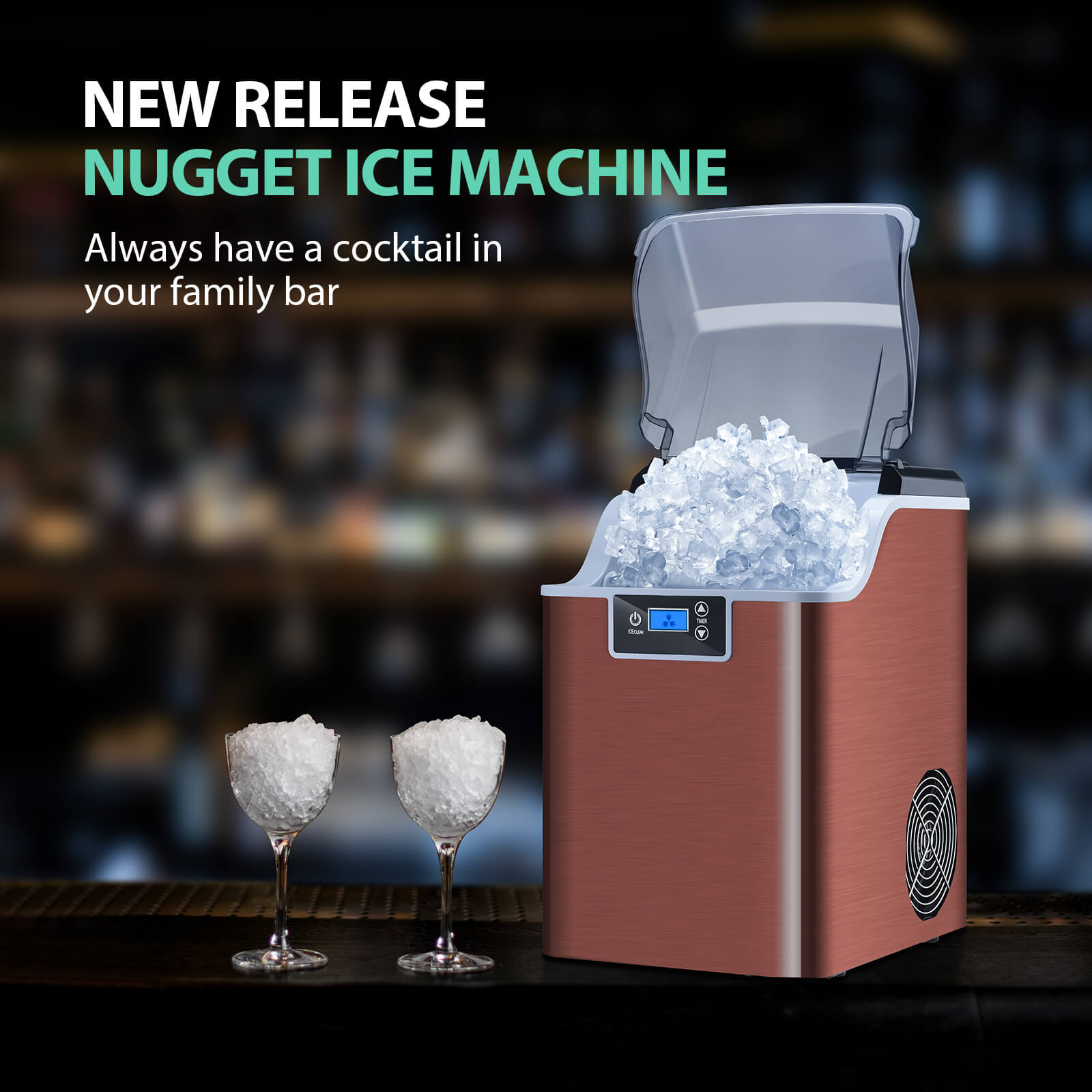 Nugget ice Free Village Portable ice Maker Countertop (Soft